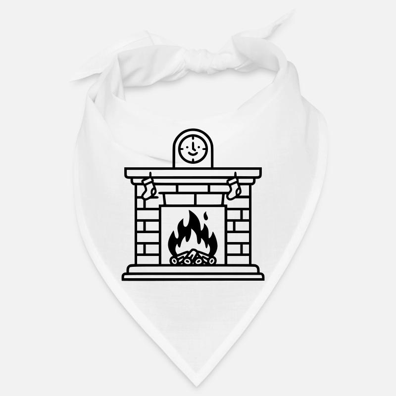 Cozy Christmas fireplace with fire Bandana