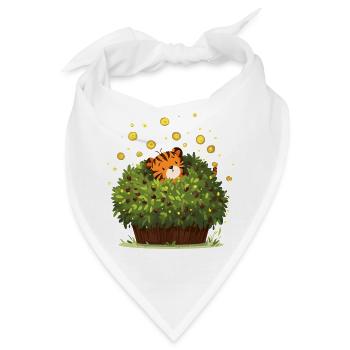 Tiger versteckt im Buschzauber - Bandana - Weiß - Vorne