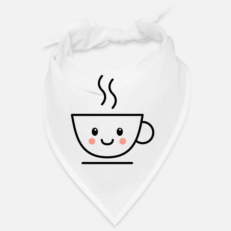 Coffee, tea or cocoa cup with kawaii face Bandana