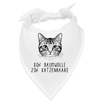 Witziges Katzenhaar Baumwolle Spruch Design - Bandana - Weiß - Vorne