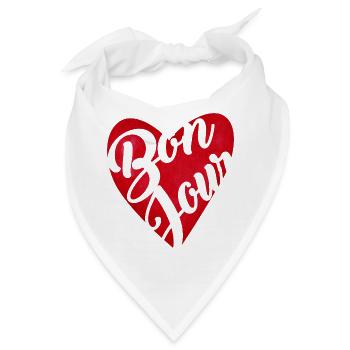 Hallo Rotes Herz – Hallo-Geschenk - Bandana - Weiß - Vorne