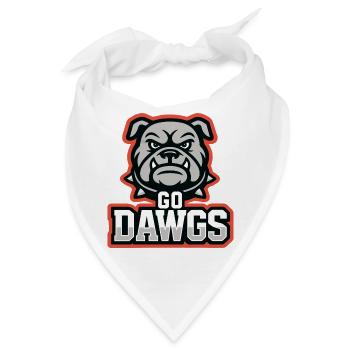 Go Dawgs Bulldog Maskottchen-Football-Design - Bandana - Weiß - Vorne
