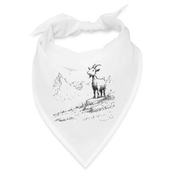 Alpengipfel mit Ziege - Bandana - Weiß - Vorne