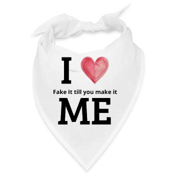 Fake It Till You Make It – Selbstliebesreise - Bandana - Weiß - Vorne