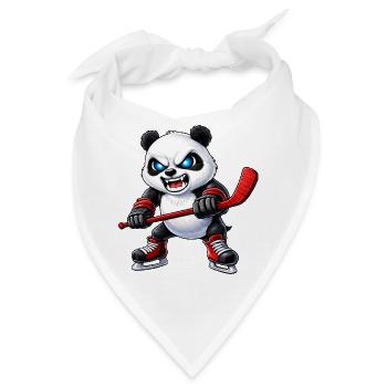 Süßer Panda Eishockeyspieler Aggressiver Hockey Ca - Bandana - Weiß - Vorne