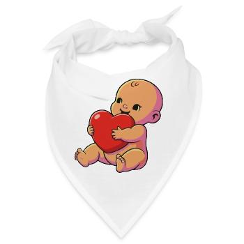 Kleine Baby-Herzumarmung - Bandana - Weiß - Vorne