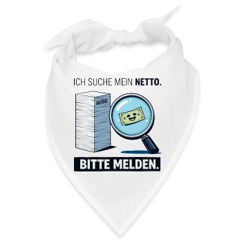 Ich Suche Mein Netto - Bandana - Weiß - Vorne