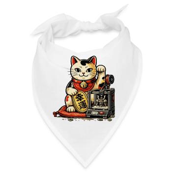 Lucky Maker Cat – Die glückliche Katze der Créates - Bandana - Weiß - Vorne