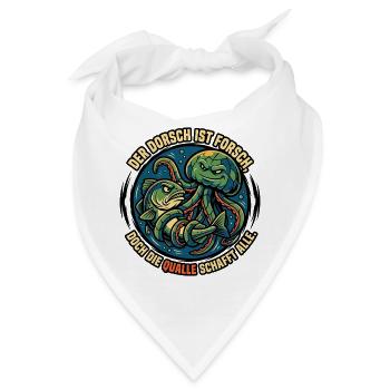 Dorsch und Qualle Unterwasserduell - Bandana - Weiß - Vorne