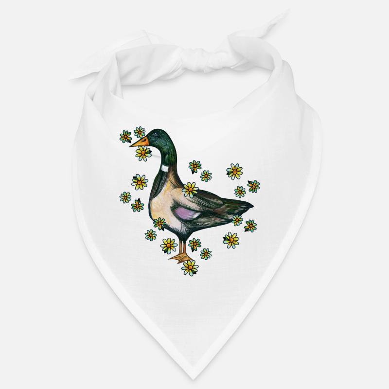 Portrait fleuri de canard Bandana