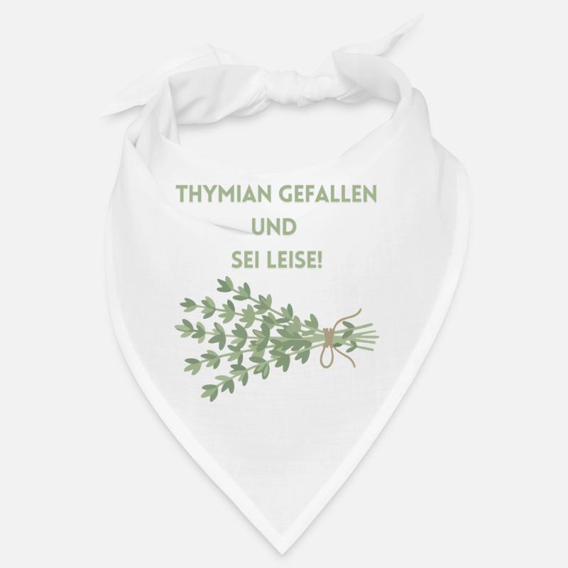Thymian Gefallen und Sei Leise - Bandana - Weiß