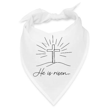 Kruzifix He is Risen Ostern Jesus - Bandana - Weiß - Vorne