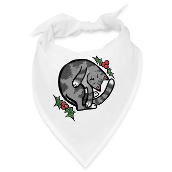 Gemütliche Schlafkatze mit Holly - Bandana - Weiß - Vorne