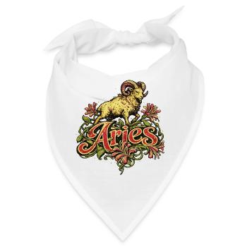 Widder-Widder-Blumenwappen - Bandana - Weiß - Vorne
