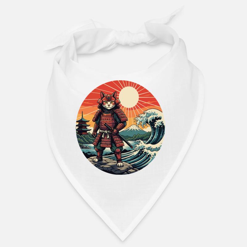 Katzen-Samurai bei Sunset Waves Bandana