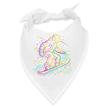 Snowboarder Retrowave - Bandana - Weiß - Vorne