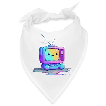 Regenbogen TV Kuscheltier - Bandana - Weiß - Vorne
