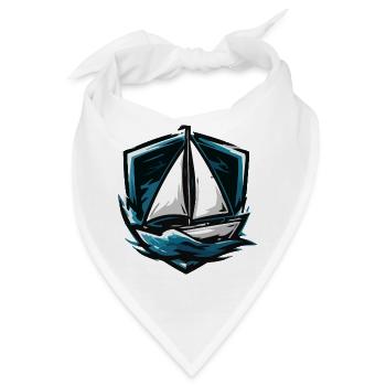 Segelboot Sturm Grafik - Bandana - Weiß - Vorne