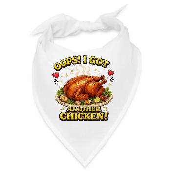 Oops I Got Another Chicken - Funny BBQ Brathuhn - Bandana - Weiß - Vorne