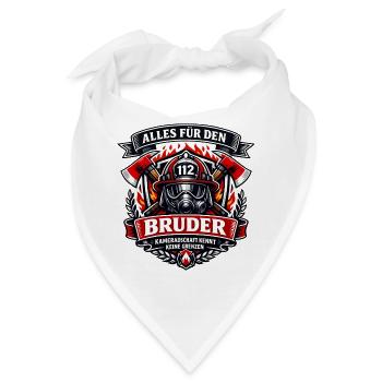 Feuerwehrbruder: Kameradschaft ohne Grenzen - Bandana - Weiß - Vorne