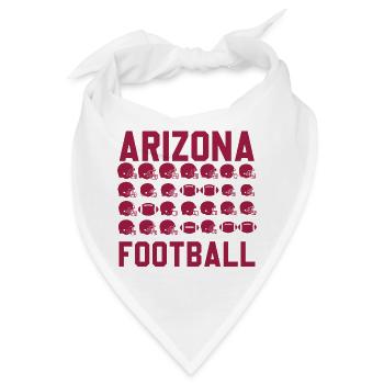 Arizona Football Design – Helme und Bälle - Bandana - Weiß - Vorne
