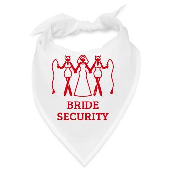 Brautsicherheit (Junggesellinnenabschied / Peitsche / Rot) - Bandana - Weiß - Vorne