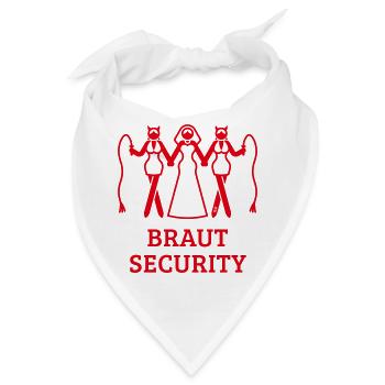 Braut Security (JGA Polterabend Peitsche / Red) - Bandana - Weiß - Vorne