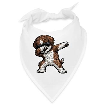 Dabbing Lagotto Romagnolo - Bandana - Weiß - Vorne