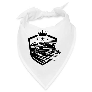 Auto Rennauto - Bandana - Weiß - Vorne