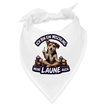 Meine Laune ist ein Mischling - Bandana - Weiß - Vorne