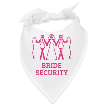 Brautsicherheit (Junggesellinnenabschied / Peitsche / Pink) - Bandana - Weiß - Vorne