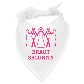 Braut Security (JGA Polterabend Peitsche / Pink) - Bandana - Weiß - Vorne