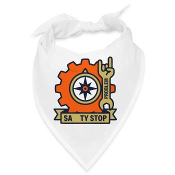 Safety Stop Tauchen Kompass Tauchschule Taucher - Bandana - Weiß - Vorne