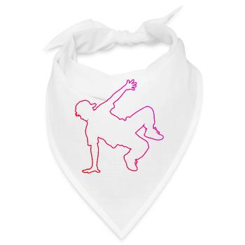 Geschenkidee für einen Hip-Hop-Tänzer mit B-Boying - Bandana - Weiß - Vorne