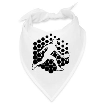 Pickleball Match Motiv rund um Pickleballspielerin - Bandana - Weiß - Vorne