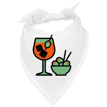 Martini Cocktail Grafik - Bandana - Weiß - Vorne