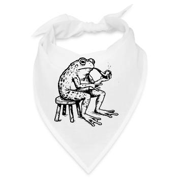 Frosch raucht Pfeife - Bandana - Weiß - Vorne