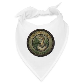 Dinosaurier, der unter Farnen auftaucht - Bandana - Weiß - Vorne