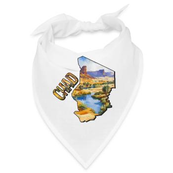 Tschad Aquarell Landkarte - Bandana - Weiß - Vorne