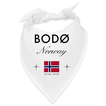 Bodø Norwegen Koordinaten Reise Souvenir - Bandana - Weiß - Vorne