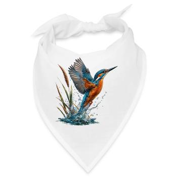 Smaragd-Eisvögel, der rauscht - Bandana - Weiß - Vorne