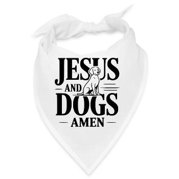 Jesus und Hunde, Amen - Bandana - Weiß - Vorne
