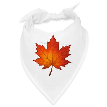 Herbstblatt Farbverlauf - Bandana - Weiß - Vorne