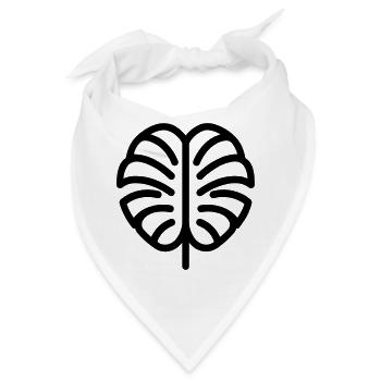 tropisches Blatt - Bandana - Weiß - Vorne