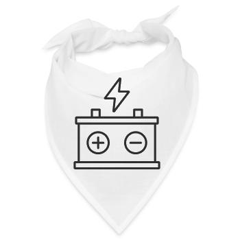 Ikon der elektrischen Leitung der Autobatterie - Bandana - Weiß - Vorne