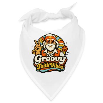 Groovy Faith Vibes Hippie Guru - Bandana - Weiß - Vorne