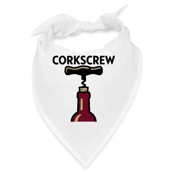 Korkenzieher Wein Grafik - Bandana - Weiß - Vorne