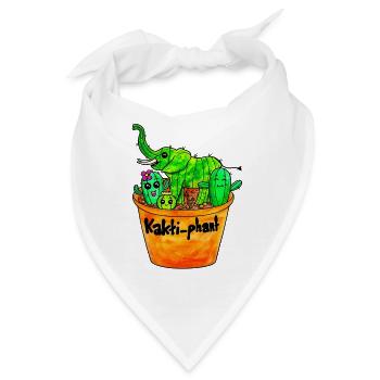 Kaktusphant im Blumentopf - Bandana - Weiß - Vorne