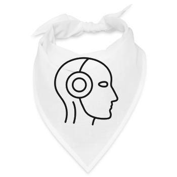 Ikon der Roboterkopf-Profillinie - Bandana - Weiß - Vorne