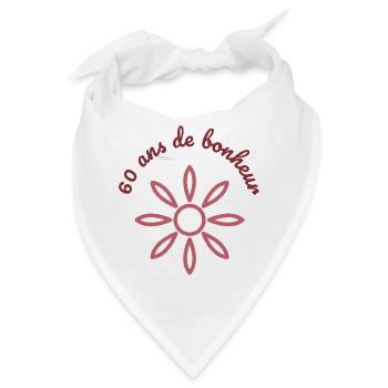 JUBILÄUM. 60. 60 JAHRE. 60. JUBILÄUM. 60 - Bandana - Weiß - Vorne
